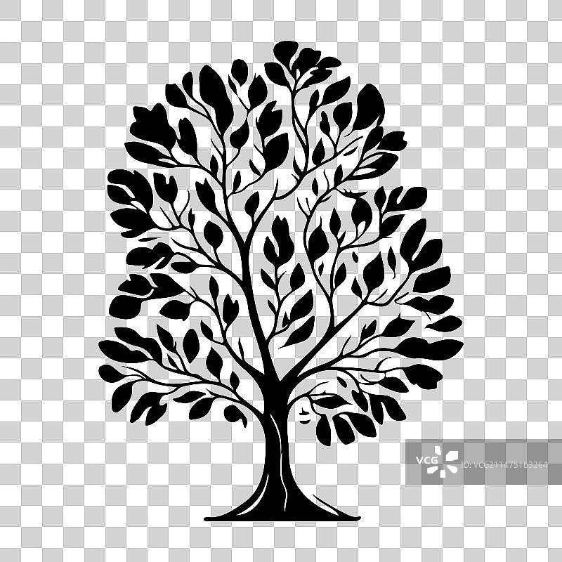 姜黄色托马斯图标手绘黑色树图片素材