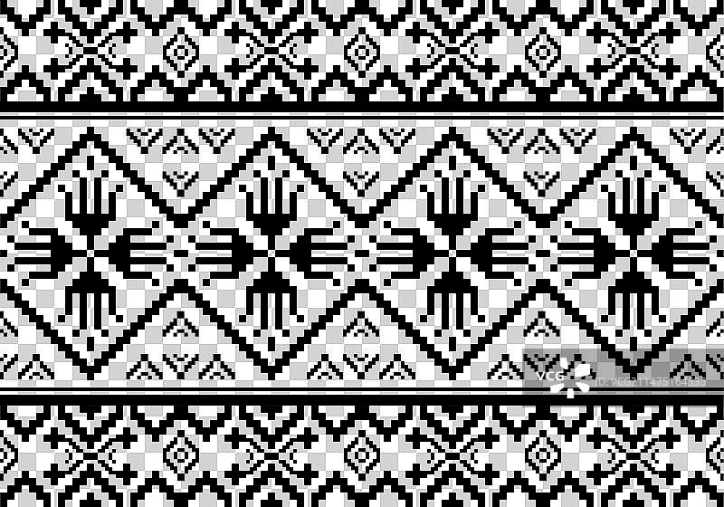 23121801无缝民族像素图案（白色）图片素材