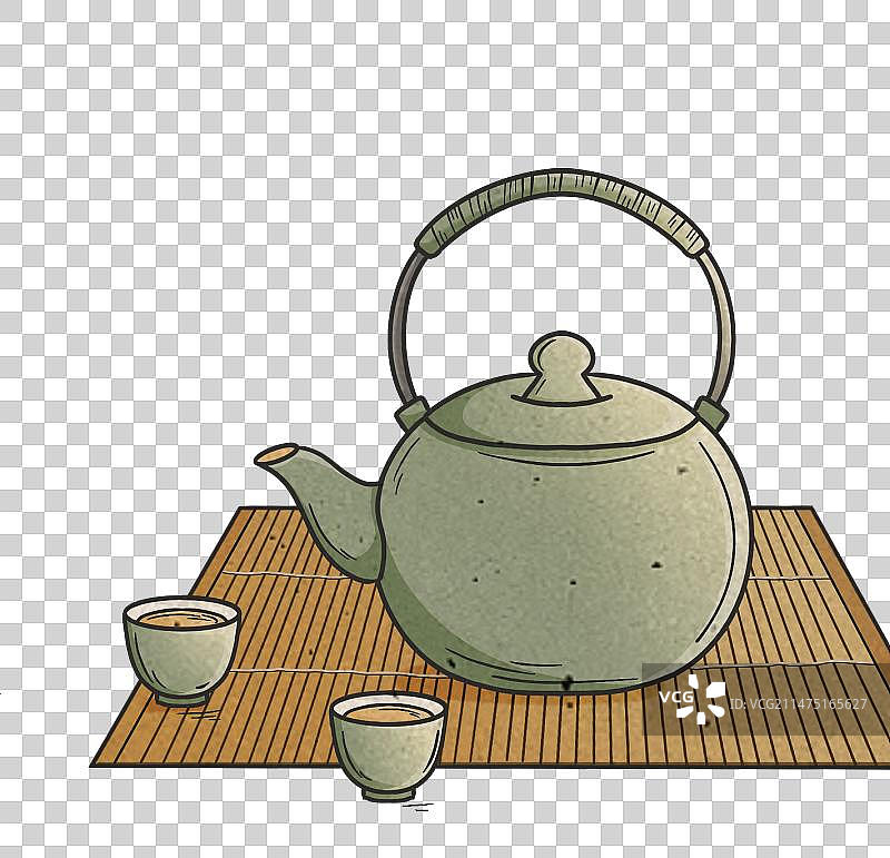 茶壶茶杯泡茶饮茶插画素材图片素材