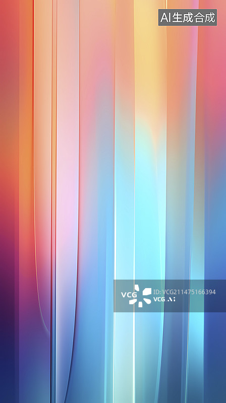 【AI数字艺术】数码全息玻璃霓虹灯抽象图形海报背景图片素材