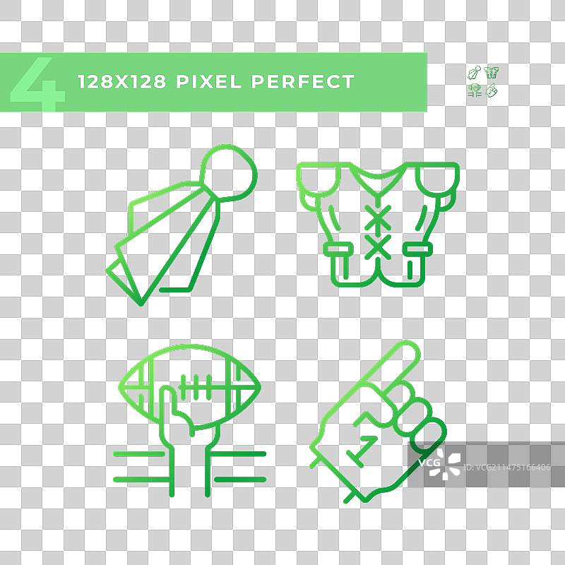 足球比赛元素渐变线性图标集图片素材