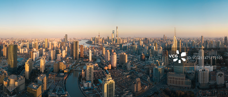 上海城市全景视角风光图片素材