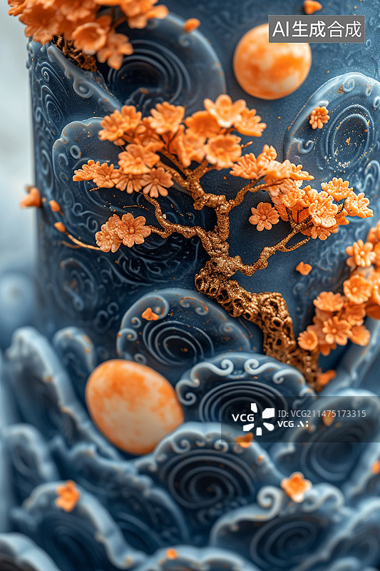 【AI数字艺术】桌上盘子里的水果特写镜头图片素材