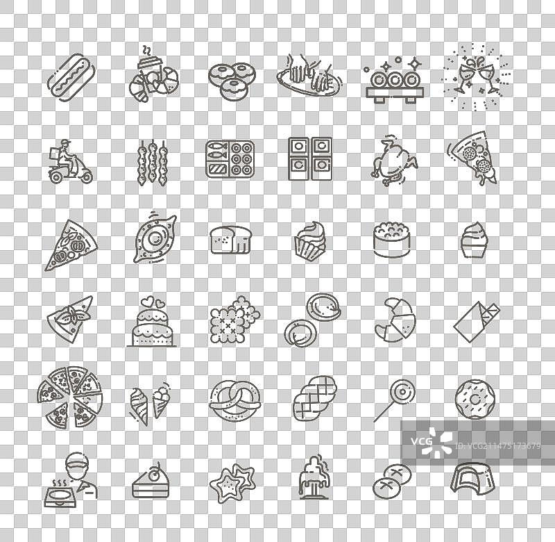 快餐轮廓图标烹饪合集图片素材