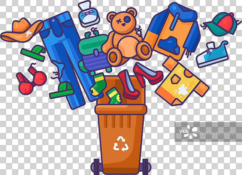 纺织品废料回收箱图片素材