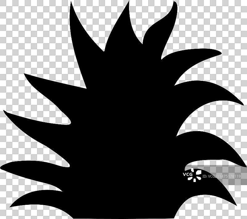 白色背景菠萝顶部设计图片素材