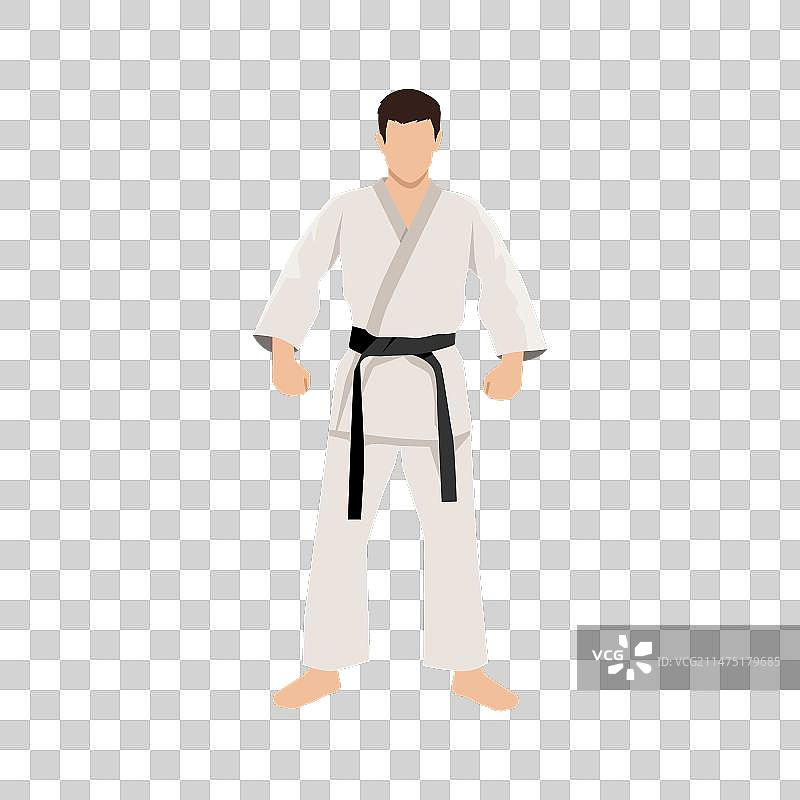 年轻男人柔道柔术运动服图片素材