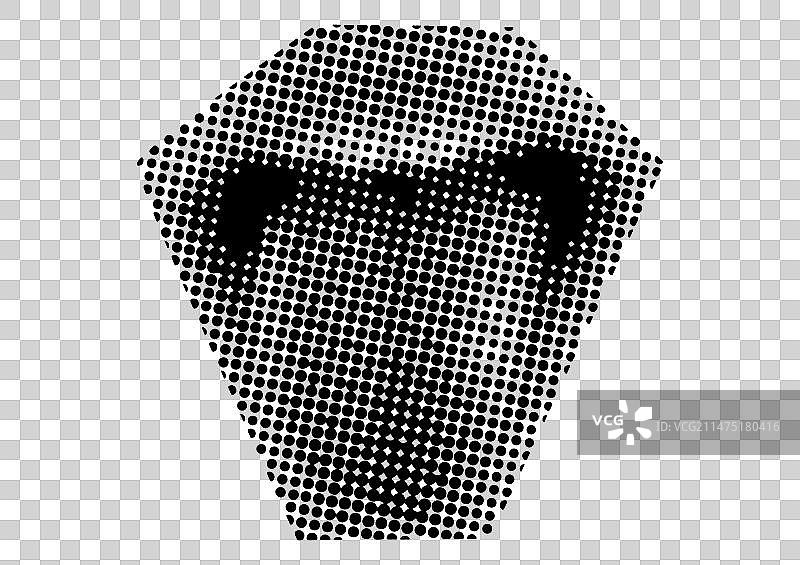 嘴唇微笑吐舌头Y2K朋克黑点图片素材