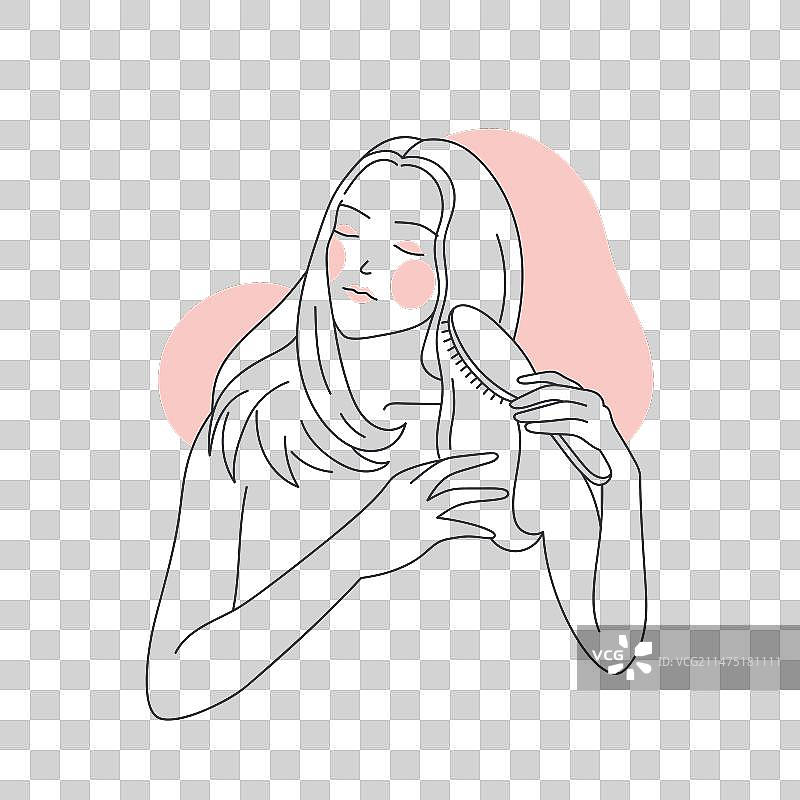 用护理精华梳头图片素材