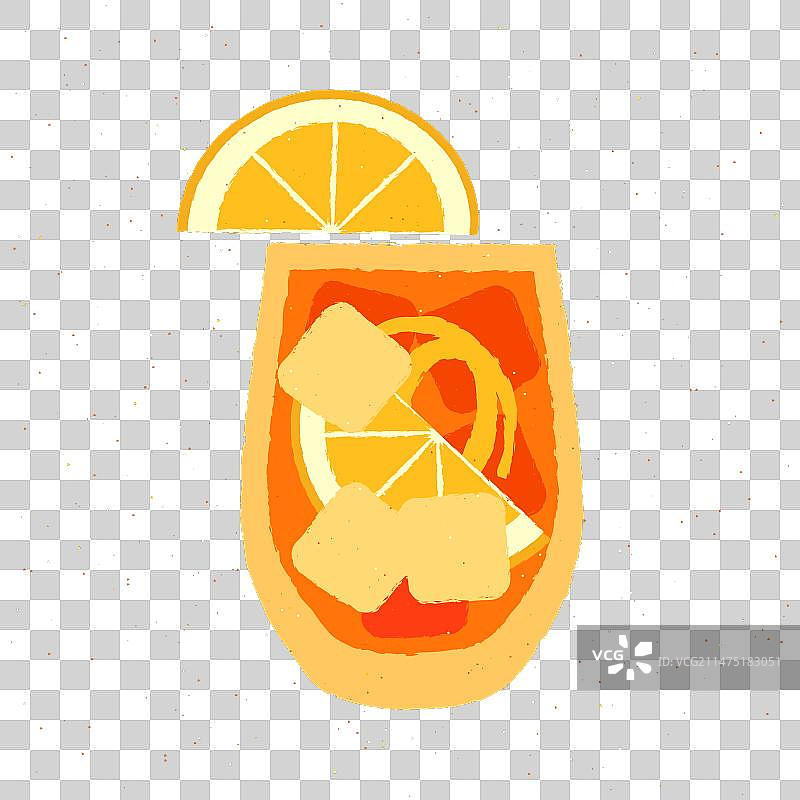 含橙子和冰块的冰镇鸡尾酒图片素材