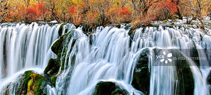 树正瀑布图片素材