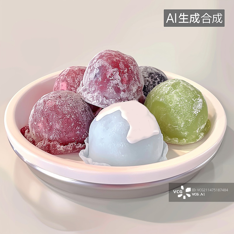 【AI数字艺术】麻薯点心图片素材