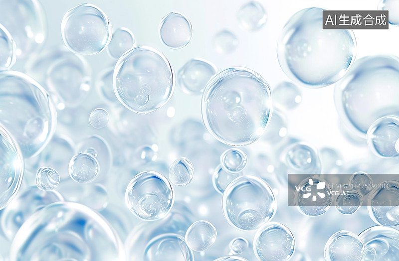 【AI数字艺术】透明水泡图片素材