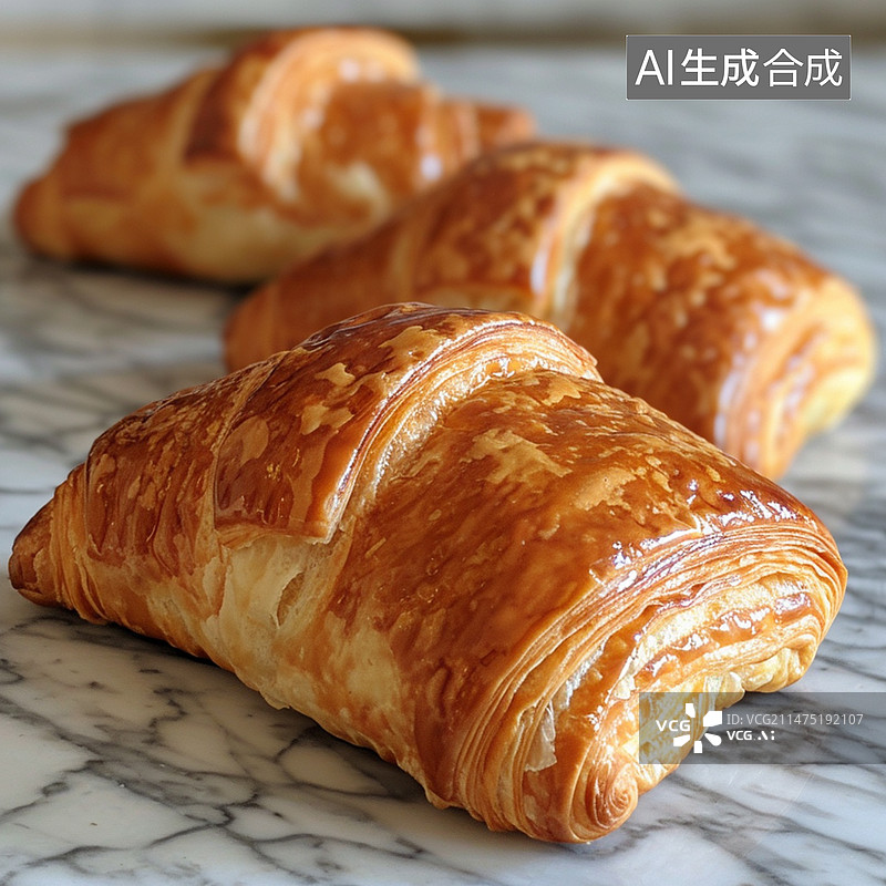 【AI数字艺术】黑松露可颂面包图片素材