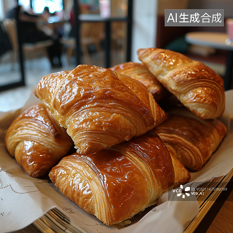 【AI数字艺术】黑松露可颂面包图片素材