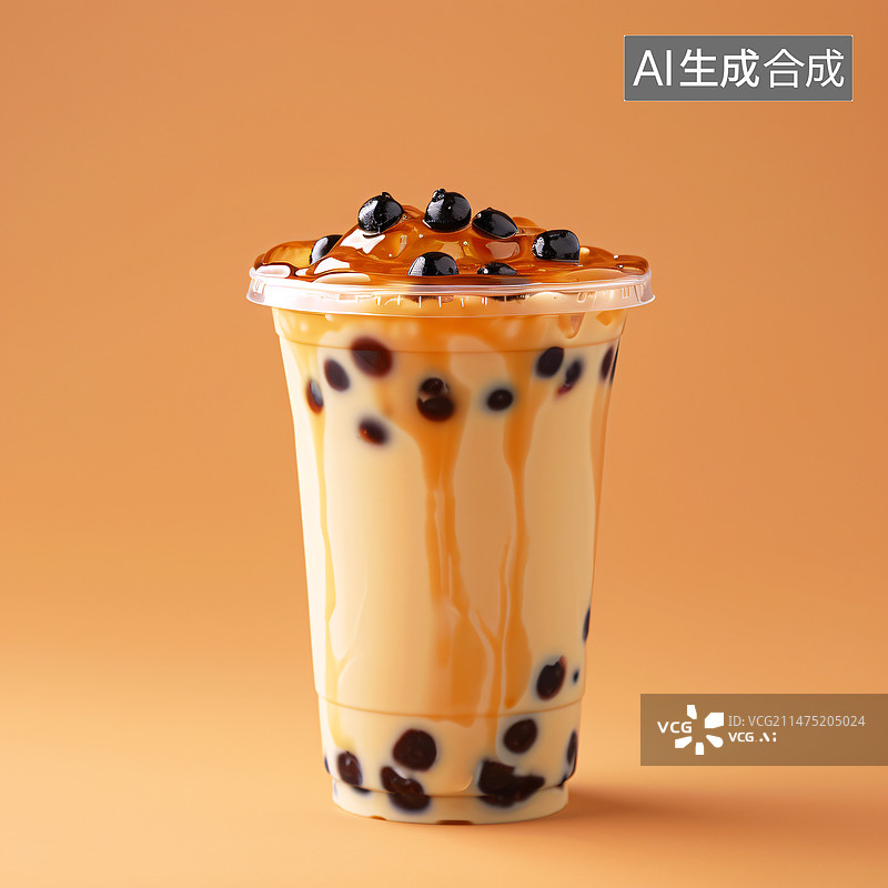 【AI数字艺术】大红袍布丁波波奶茶图片素材