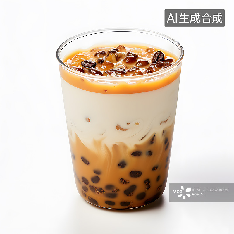 【AI数字艺术】大红袍布丁波波奶茶图片素材