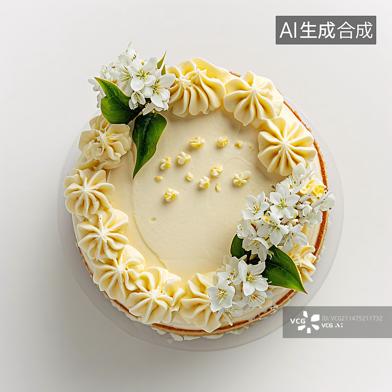 【AI数字艺术】杨枝甘露慕斯蛋糕，美食甜点概念插图图片素材