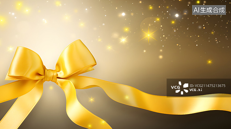 【AI数字艺术】黄丝带背景图片素材