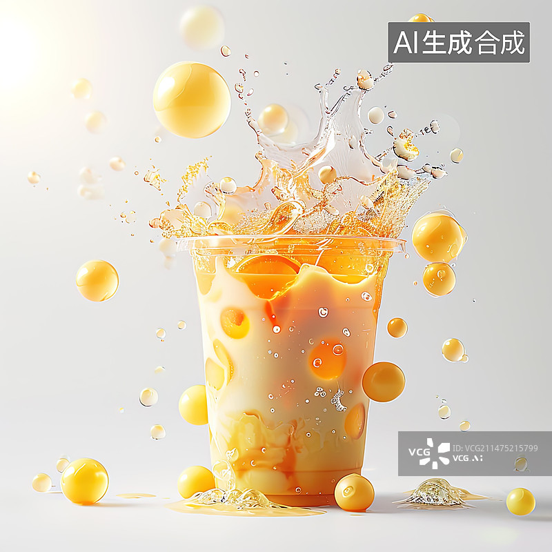 【AI数字艺术】杨枝甘露奶茶图片素材