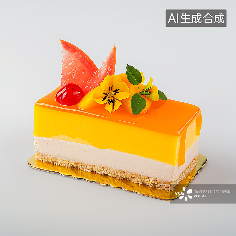 【AI数字艺术】杨枝甘露慕斯蛋糕图片素材
