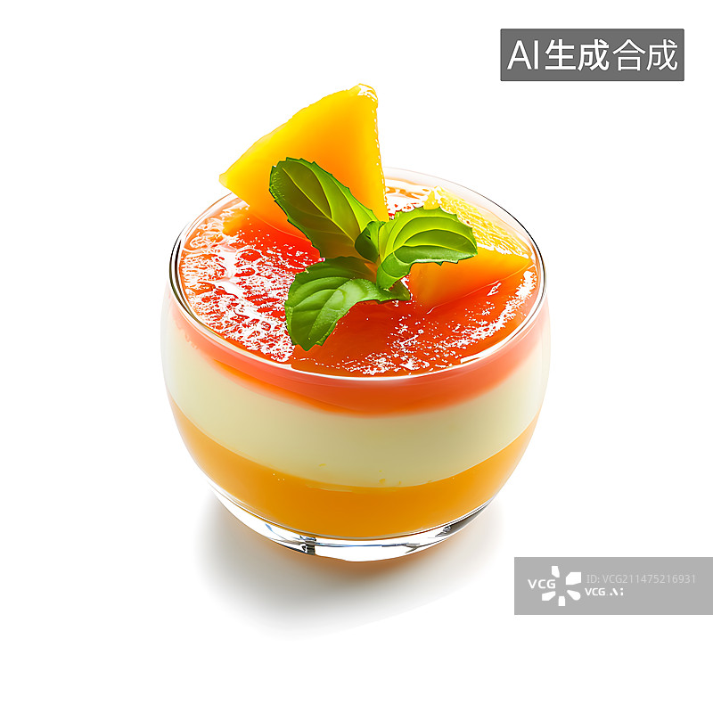 【AI数字艺术】杨枝甘露慕斯蛋糕图片素材