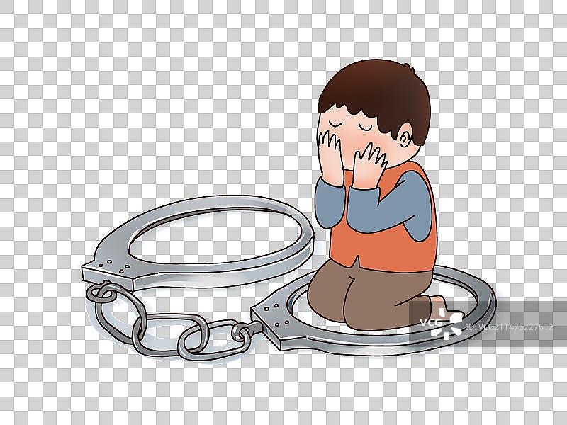 犯罪分子被抓住 手铐铐住图片素材