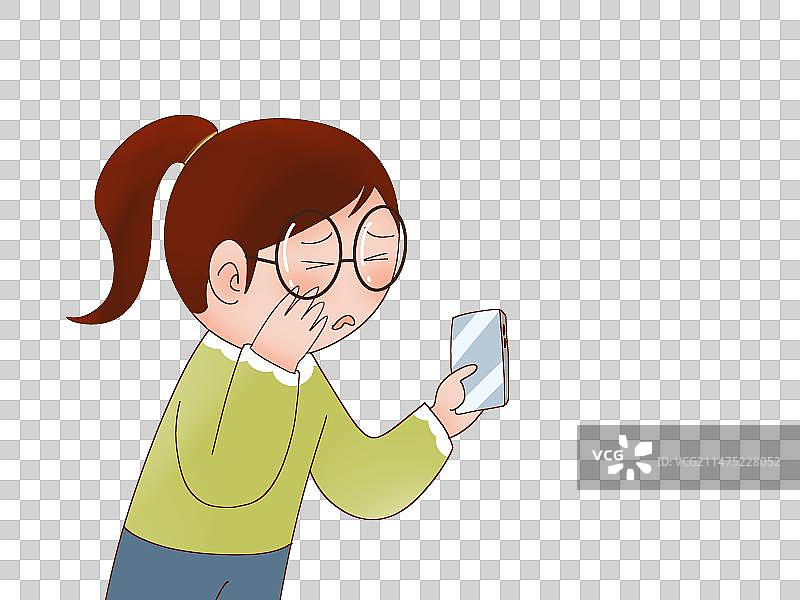 玩手机太久 眼睛很痛的女孩图片素材