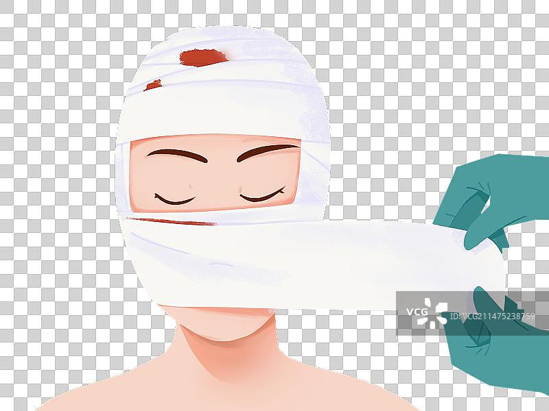 整形美容做手术缠绷带图片素材