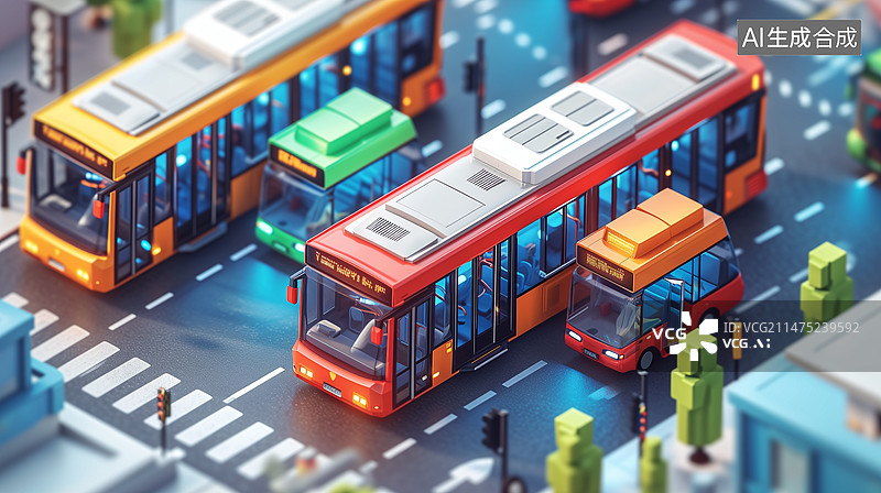 【AI数字艺术】城市道路交通微距场景图片素材