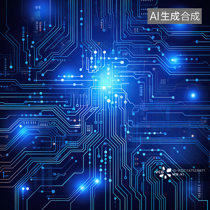 【AI数字艺术】电路板电路线路概念科技插图图片素材
