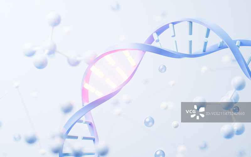 DNA与生物科技概念3D渲染图片素材