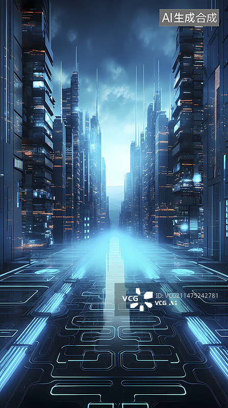 【AI数字艺术】数码科技绿色赛博朋克抽象图形海报背景图片素材