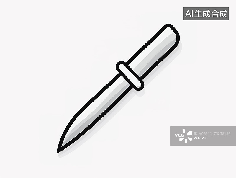 【AI数字艺术】菜刀元素白色背景插画图片素材
