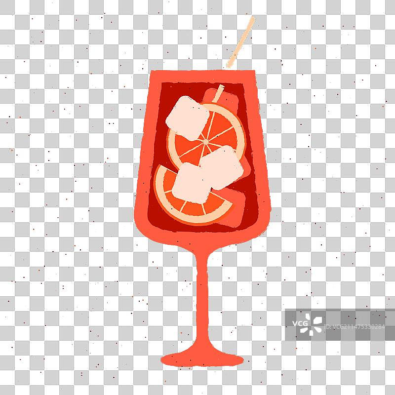 含葡萄柚的红色酒精饮品鸡尾酒图片素材