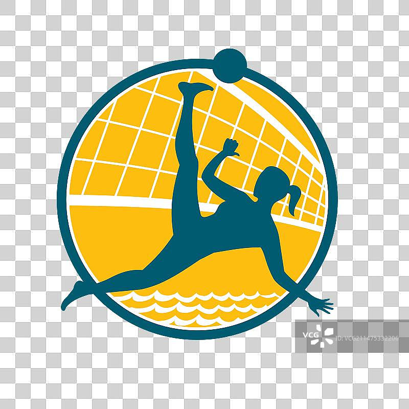 踢球的女子沙滩排球运动员图片素材