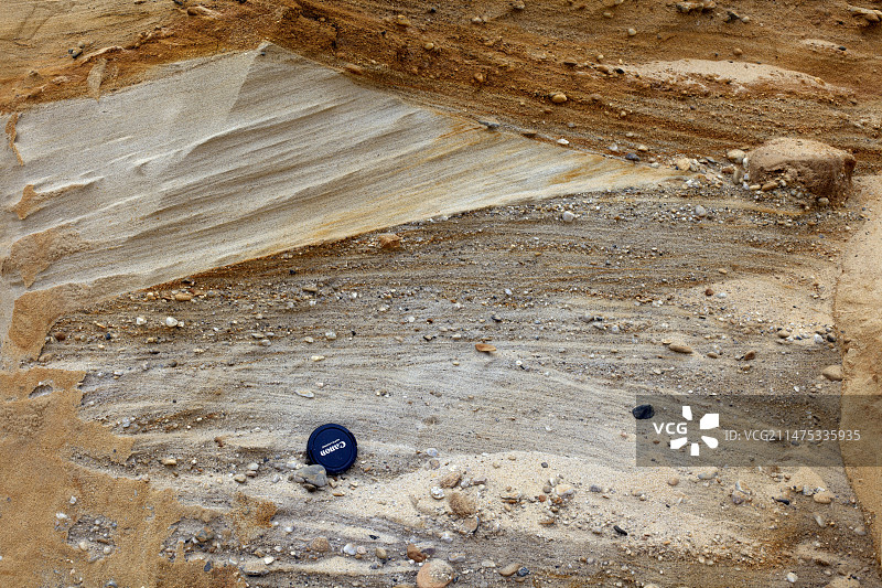 河流沉积物中的交叉层理图片素材