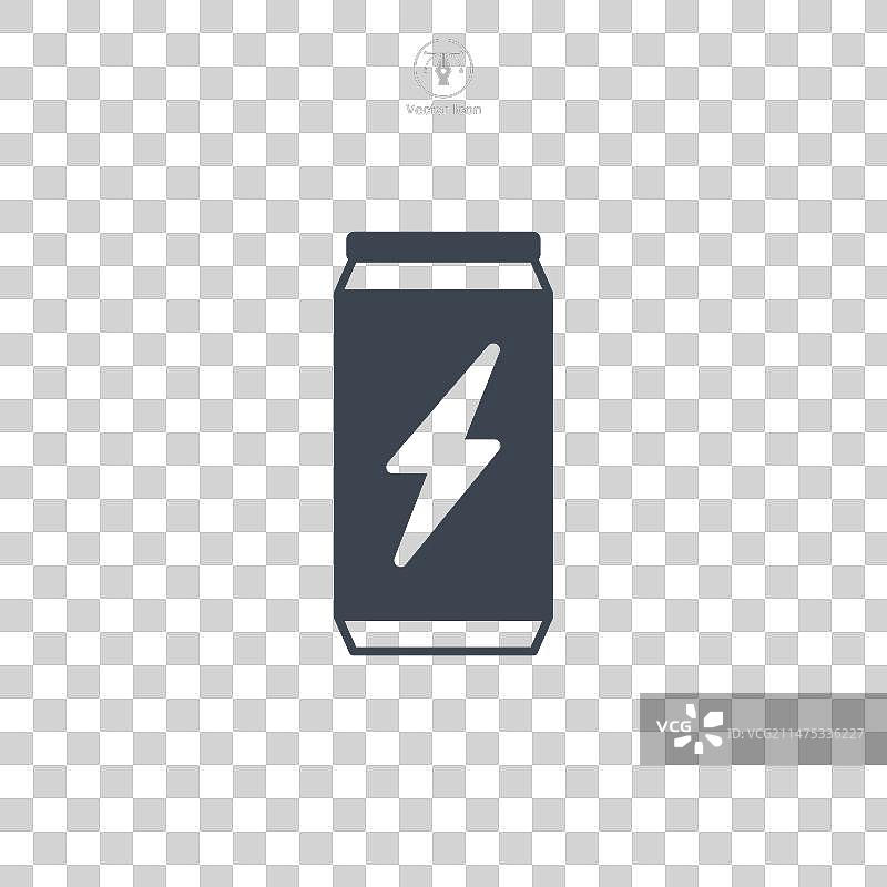 能量饮料罐图标符号（白色背景隔离）图片素材
