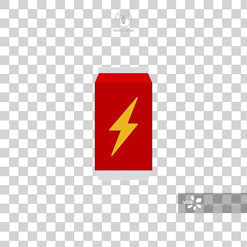 能量饮料罐图标符号（白色背景隔离）图片素材