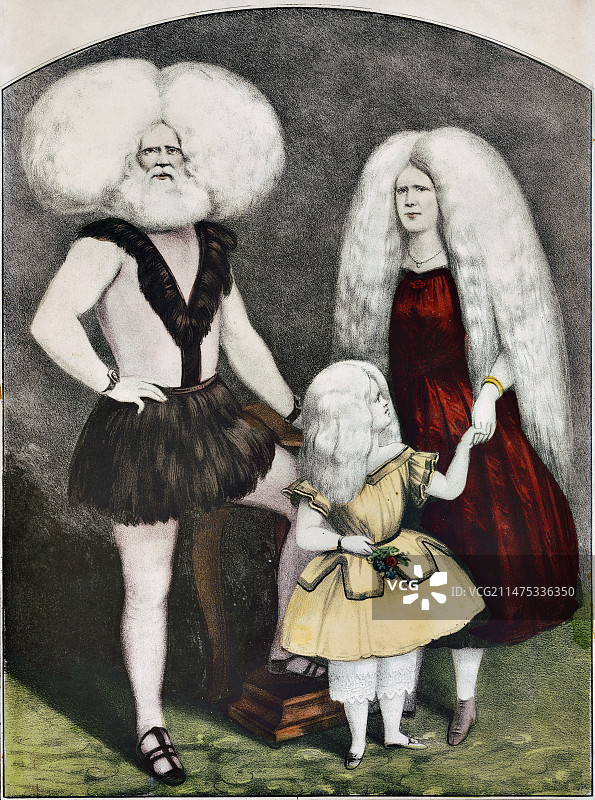 19世纪60年代马达加斯加的白化病家庭图片素材