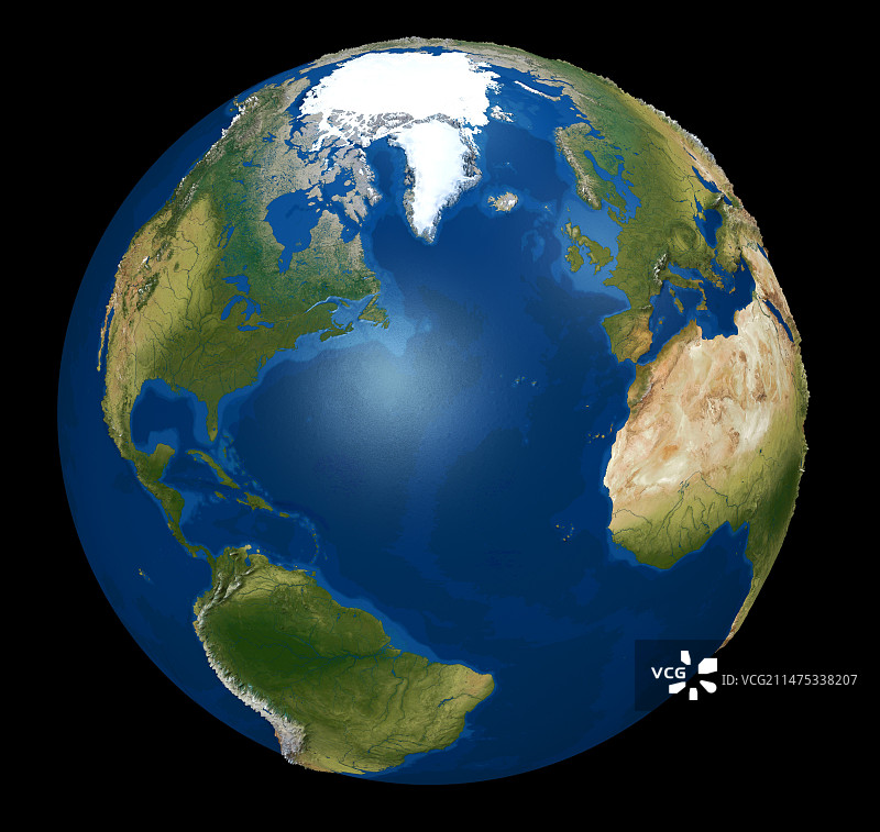 地球仪上的北大西洋插画图片素材