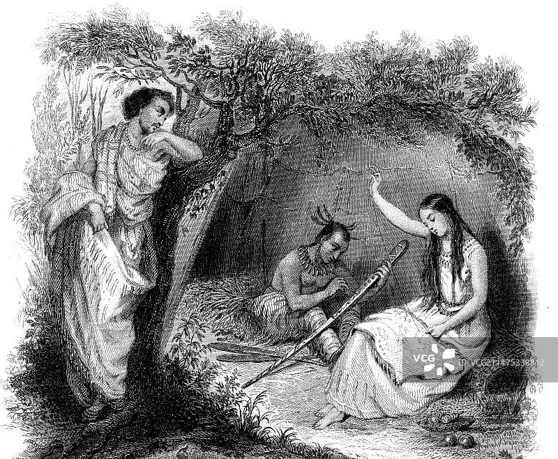 19世纪40年代的密西西比州纳奇兹人图片素材