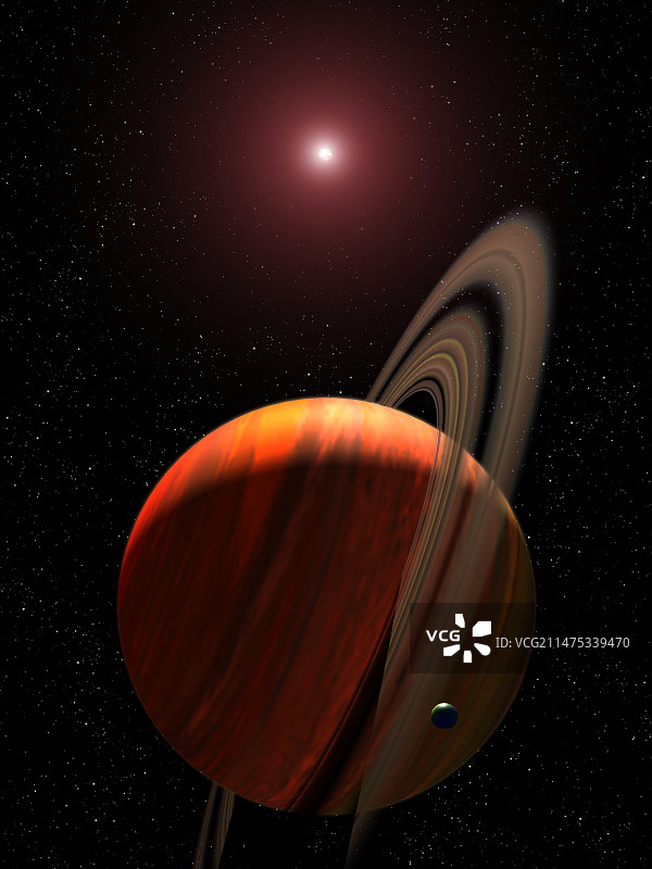 绕红矮星运行的气态巨行星图片素材