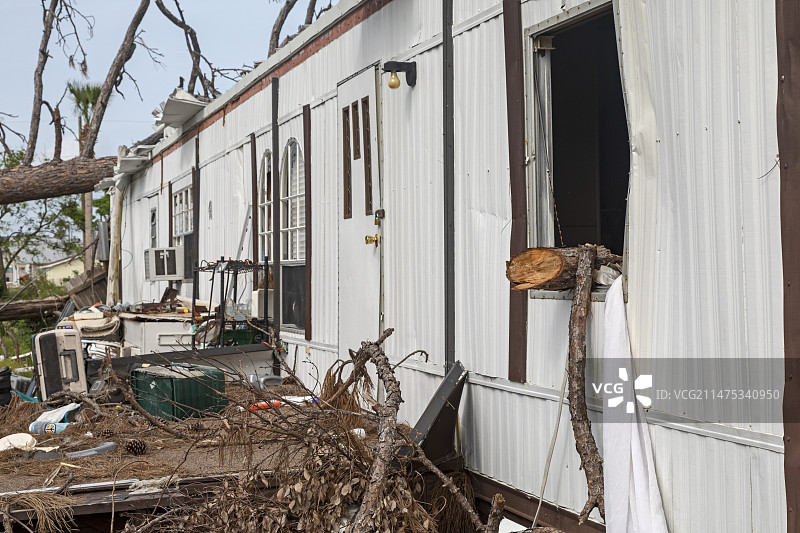 飓风“迈克尔”过后，美国佛罗里达州狭长地带图片素材