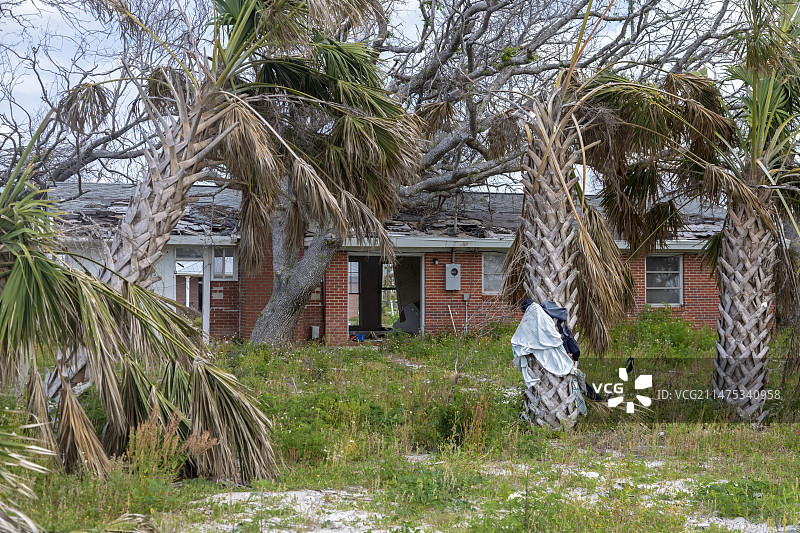 飓风“迈克尔”过后，美国佛罗里达州狭长地带图片素材