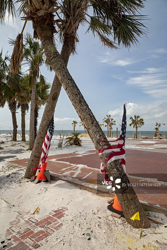 飓风“迈克尔”过后，美国佛罗里达州狭长地带图片素材