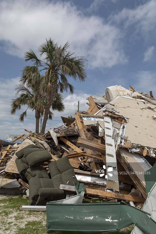 飓风“迈克尔”过后，美国佛罗里达州狭长地带图片素材