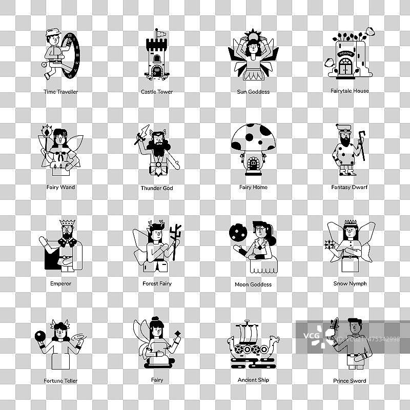 童话和神话文字符号设计图片素材