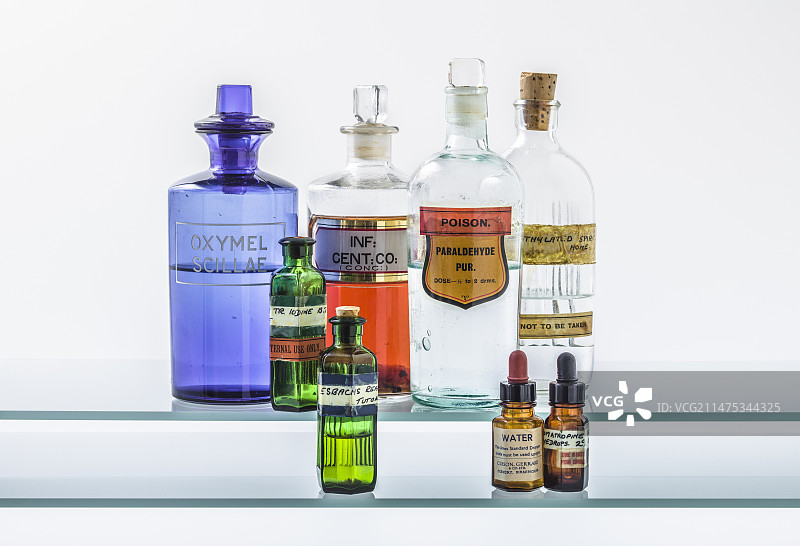 老式药房药瓶图片素材
