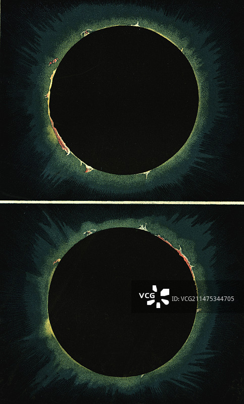 1860年日全食插图图片素材